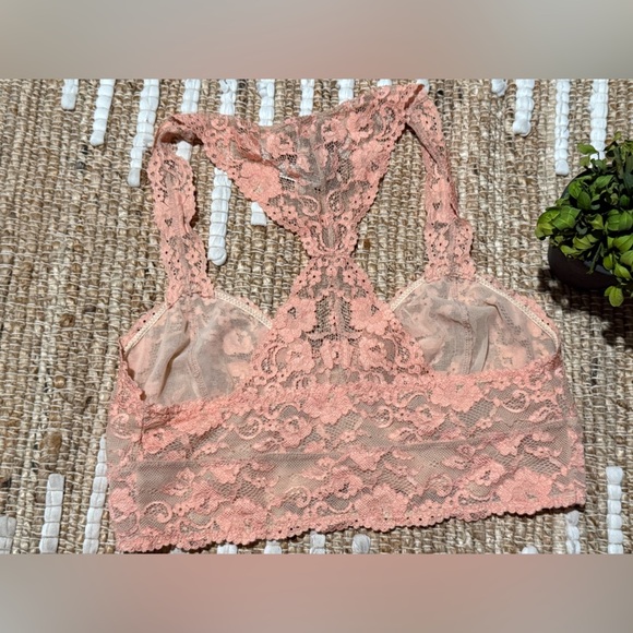 Free People Peach Lace Bralette Sheer Comfort - Picture 5 of 6